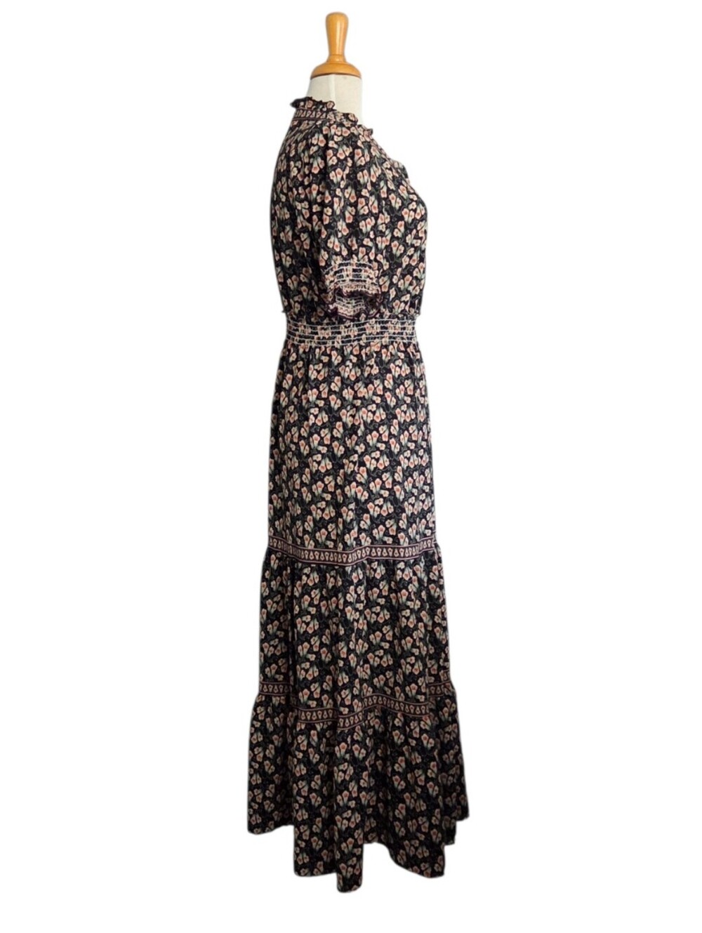 Max Studio Floral Maxi Dress Women's Size L Folkloric Bohemian - Picture 5 of 10